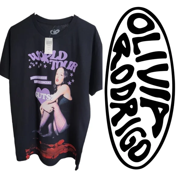 🆕️ Olivia Rodrigo Official Guts Tour Graphic Tee - Picture 7 of 7